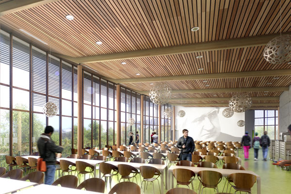 Restaurant scolaire – lycée Ernest Renan – St Brieuc – Atelier d’Architecture Claude Menier & Associés